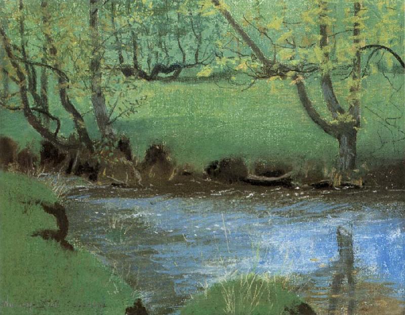 William Stott of Oldham The Mill Stream oil painting picture